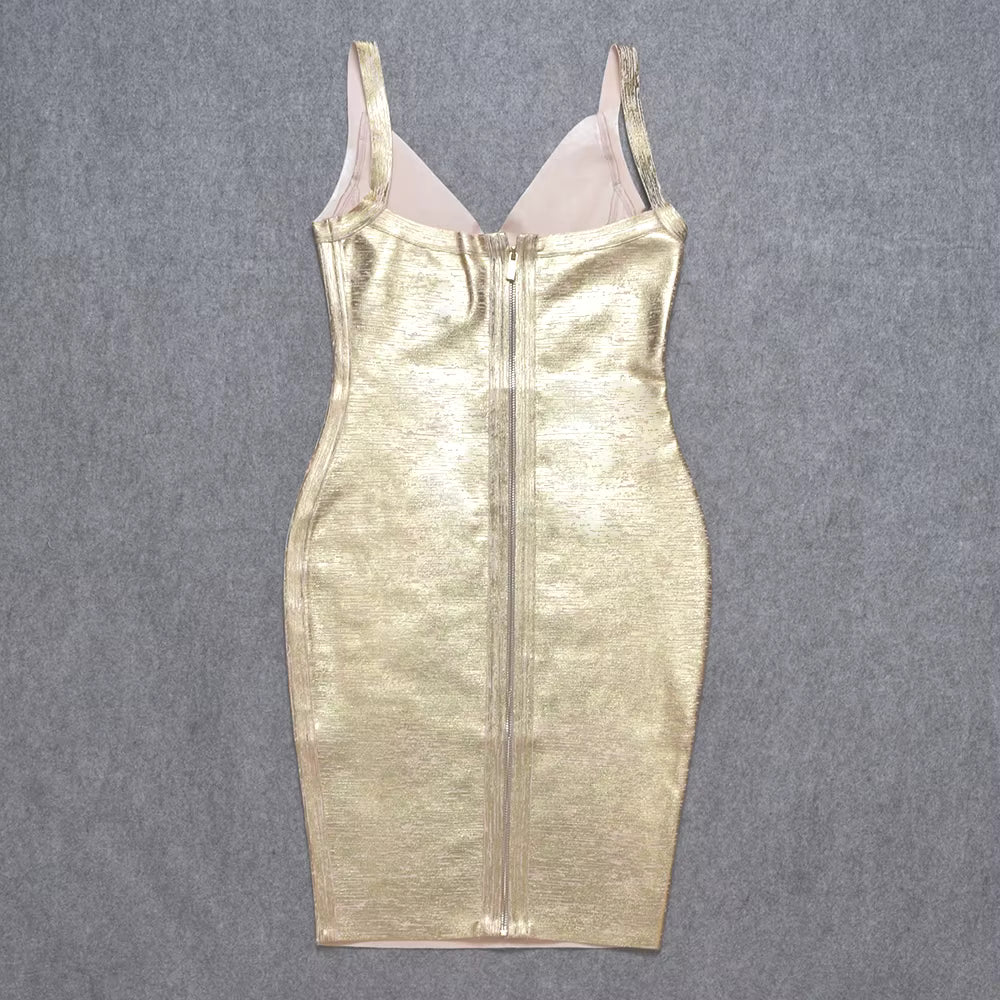 Gold Bandage Party Dress