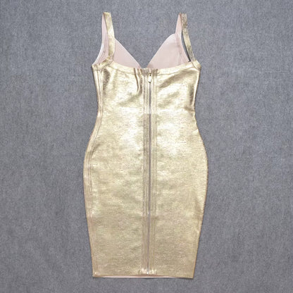 Gold Bandage Party Dress