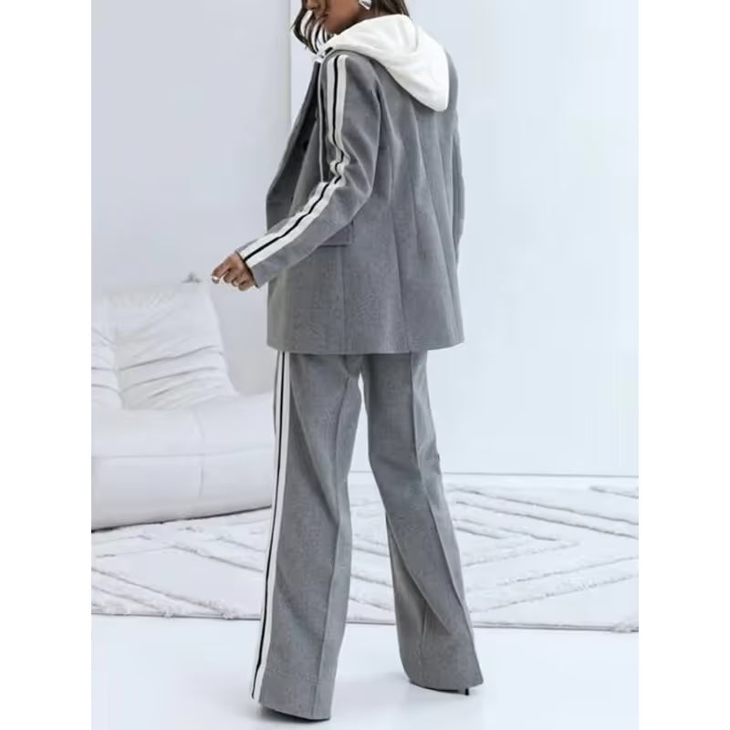 Ribbon Luxe – Hooded Lounge Set with Waist Tie