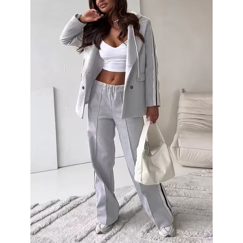 Ribbon Luxe – Hooded Lounge Set with Waist Tie