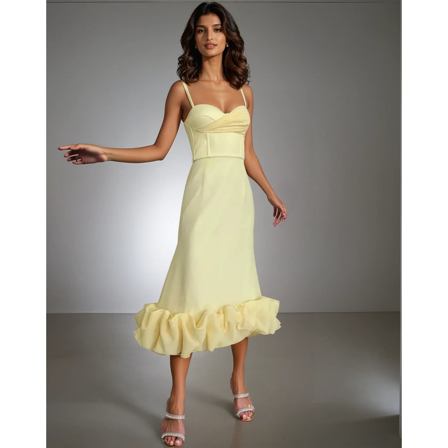 Soleil Ruffle Midi Dress