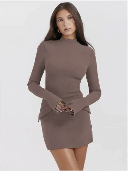 Elara Slim-Fit Pleated Dress