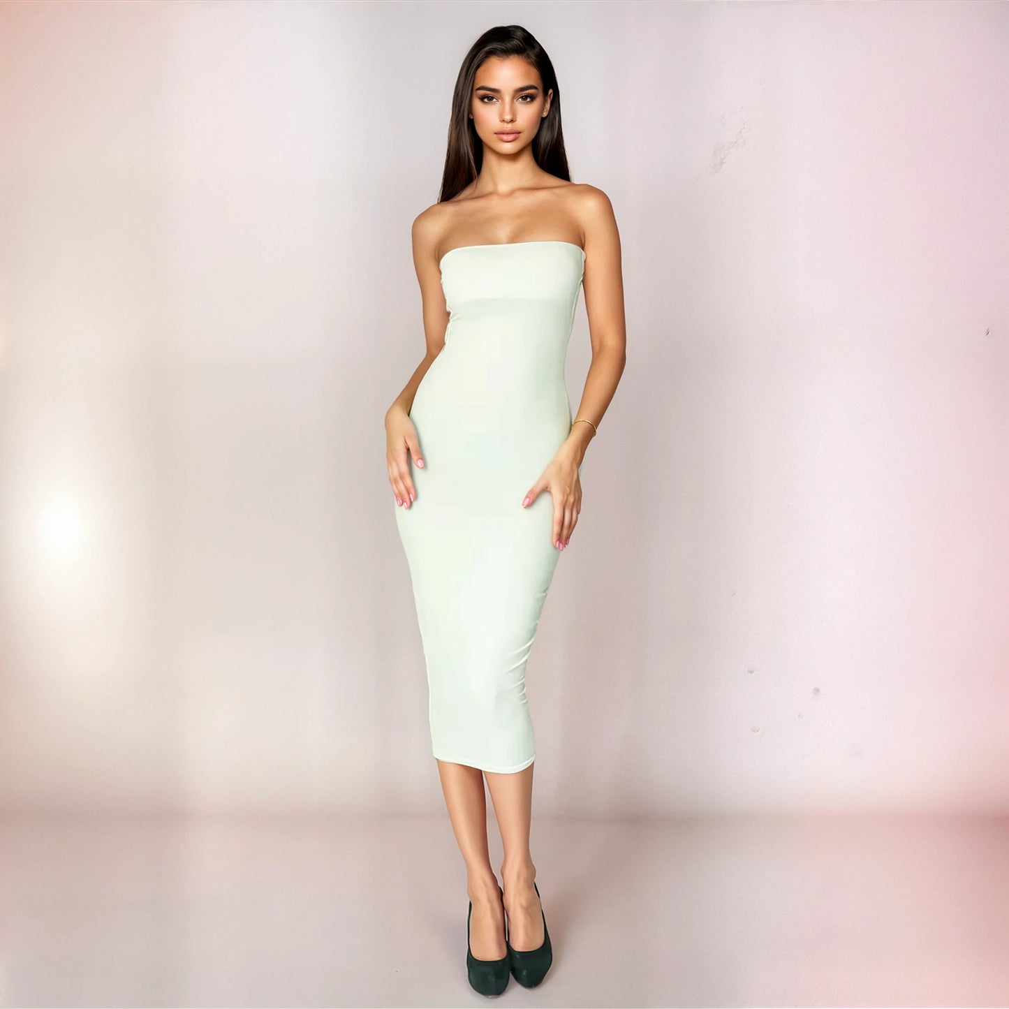 Sculpté – Strapless Warp midi Dress