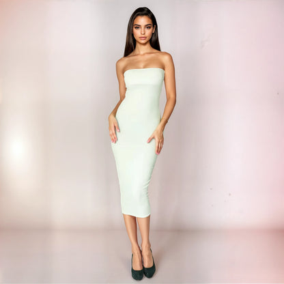 Sculpté – Strapless Warp midi Dress