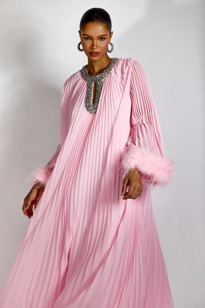 Amara Feather Diamante Gown