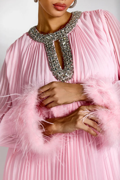 Amara Feather Diamante Gown