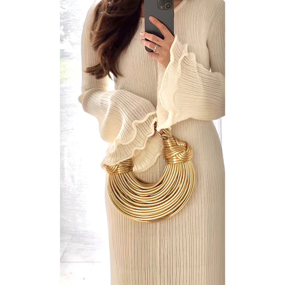 Celeste Ruffle Pleated Dress