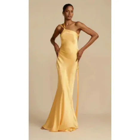 ✨ Mariah Maxi Dress – Yellow Oblique Shoulder ✨