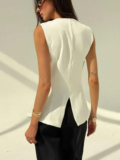 Yasmina V-Neck Button Vest