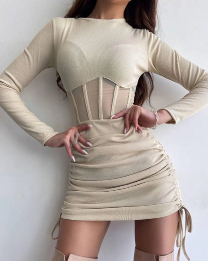 Lace Hollow Waist Dress for Women - Spring/Summer Fashion
