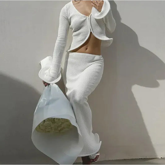 Contour Co-Ord – Slim Fit Cardigan & Skirt Set