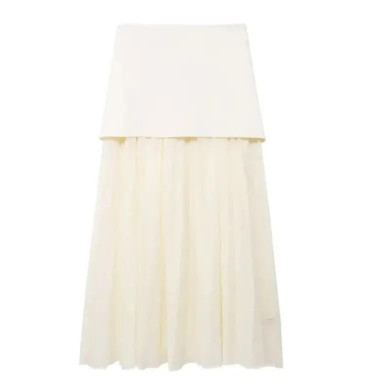 Women's Knitted Vest & Pleated Skirt Set