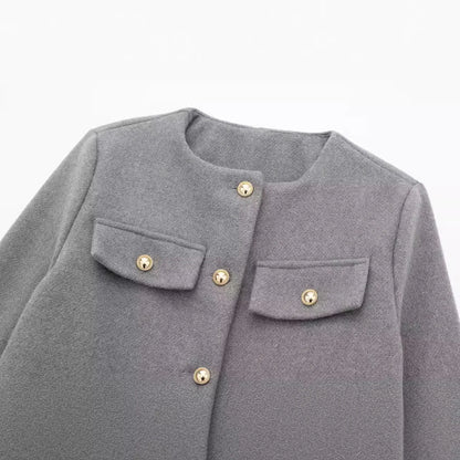 Fashion Casual Flip Trim Short Jacket for Women