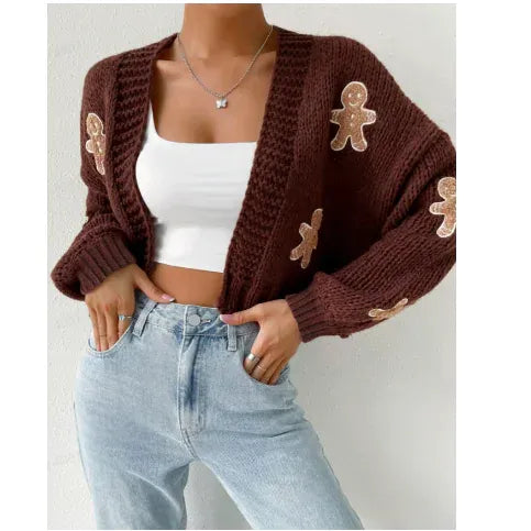 Gingerbread Pattern Cardigan