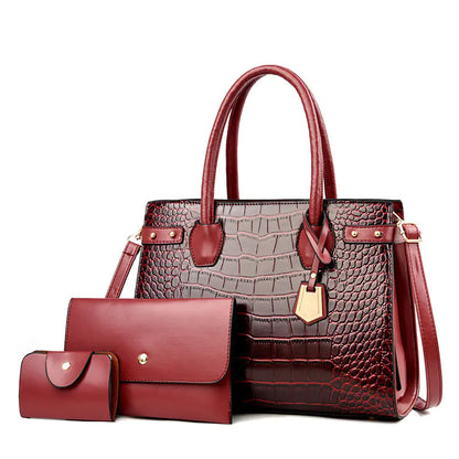 Women's One-Shoulder Handbag Three-Piece Set