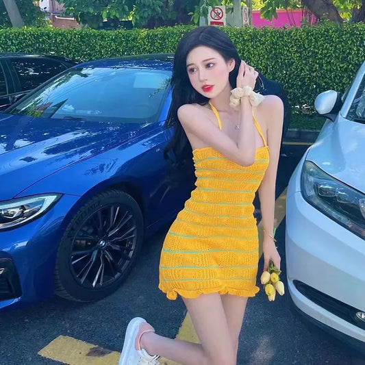 Sunflare Halter Neck Dress