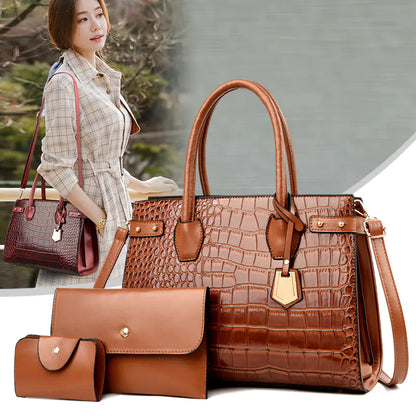 Women's One-Shoulder Handbag Three-Piece Set