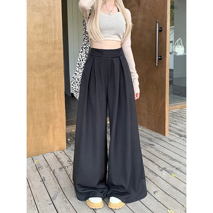 High Waist Drooping Loose Casual Mopping Suit Pants