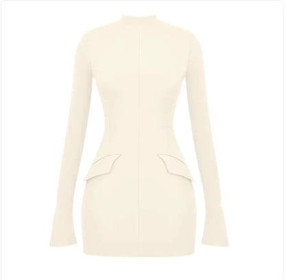 Elara Slim-Fit Pleated Dress