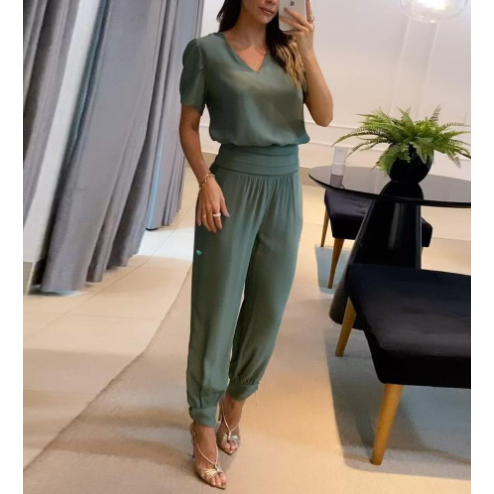 Emmely™ Mode Jumpsuit - Stylish V-Neck