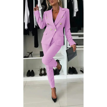 Ladies' Chic Solid Suit Set