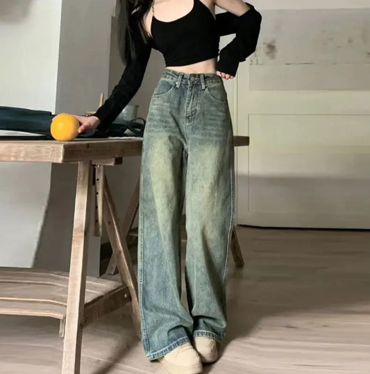 Retro Loose Straight-Leg Jeans