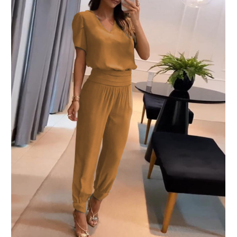 Emmely™ Mode Jumpsuit - Stylish V-Neck