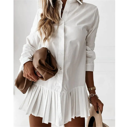 Olivia Solid Color Shirt Dress