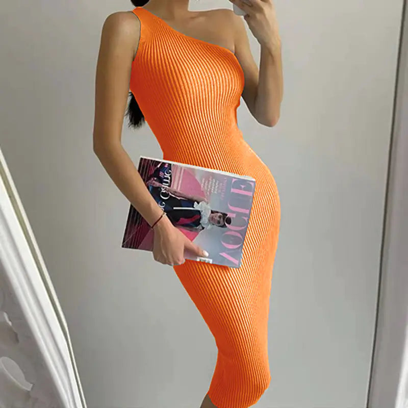 Slim-Fit Hip Knitwear Dress