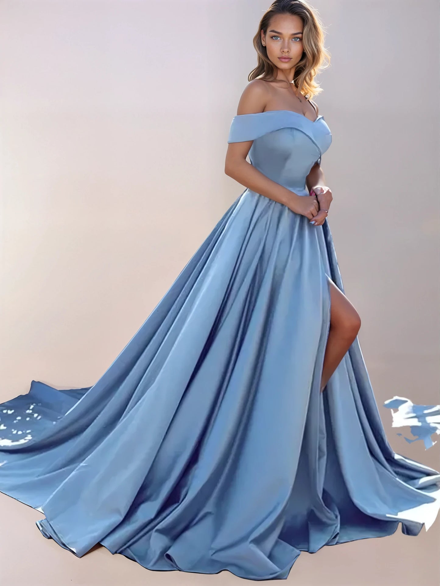 Ella Off-Shoulder Evening Gown – Elegant Formal