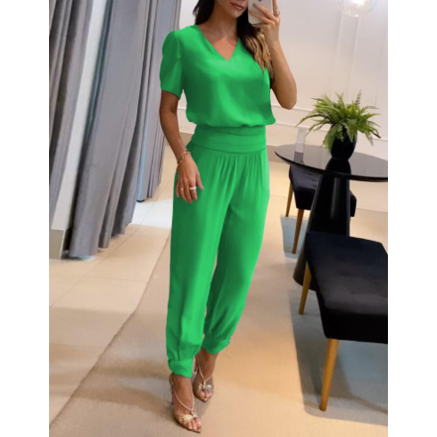 Emmely™ Mode Jumpsuit - Stylish V-Neck