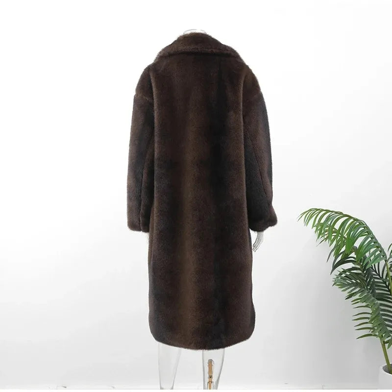 Seraphina – Luxurious Imitation Mink Winter Coat