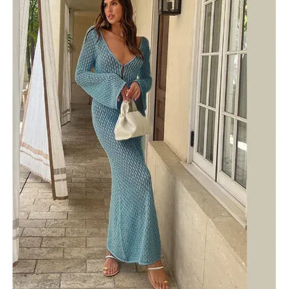 Solid Color Beach Dress