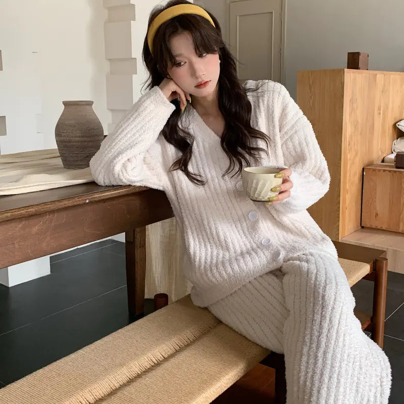 Cozy Knit Thermal Pajama Set