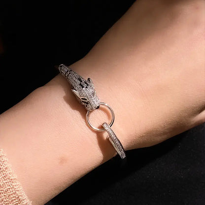 Rose Gold Leopard Diamond Ring Bracelet