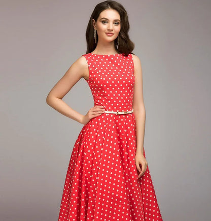 Polka Dot Dress, Maxi Dress, Long Skirt