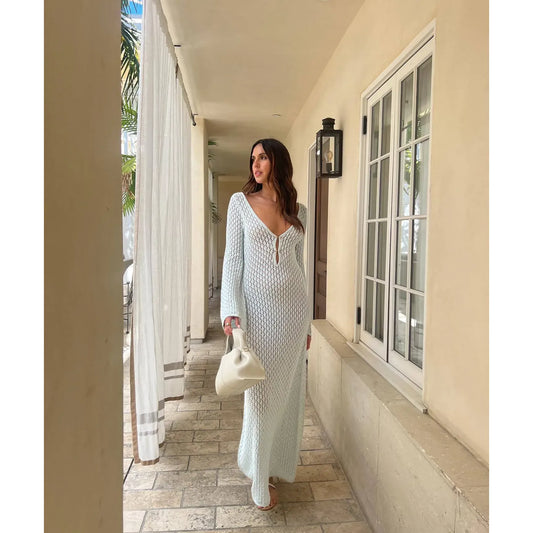 Solid Color Beach Dress