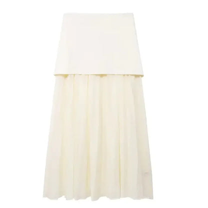 Women's Knitted Vest & Pleated Skirt Set