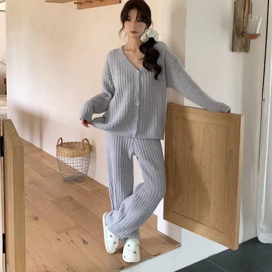 Cozy Knit Thermal Pajama Set