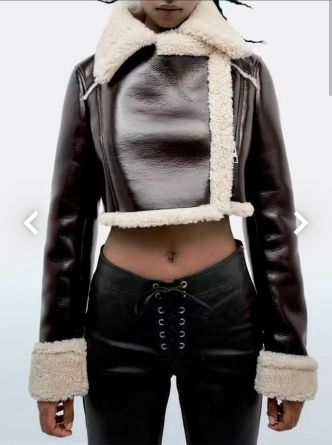 Marvette – Vintage Faux Leather Fur-Collar Jacket