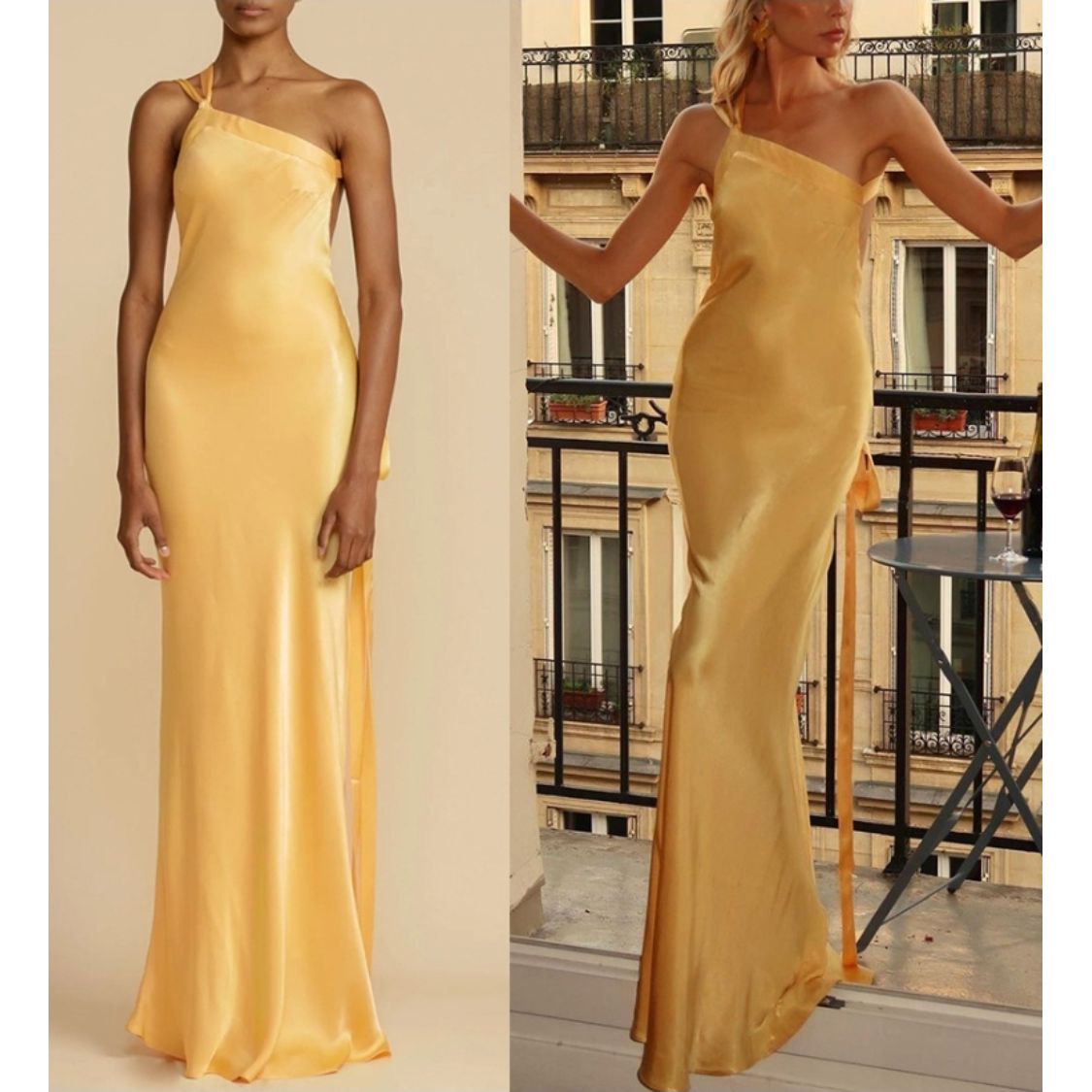 ✨ Mariah Maxi Dress – Yellow Oblique Shoulder ✨