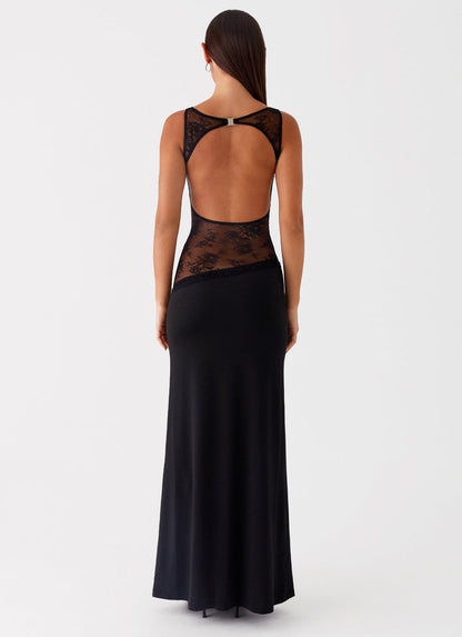Hollow Backless Lace Maxi Dress