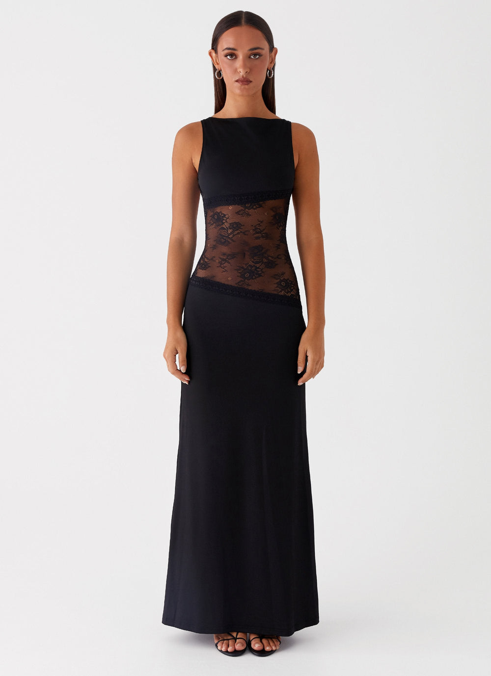 Hollow Backless Lace Maxi Dress