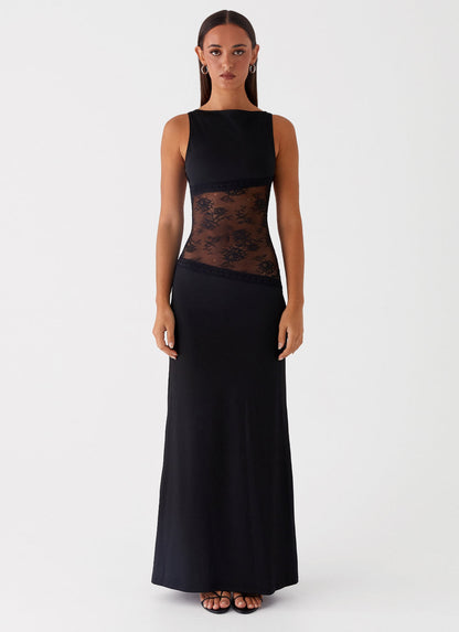 Hollow Backless Lace Maxi Dress