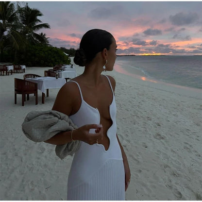 Asymmetrical Pleated Summer Dress