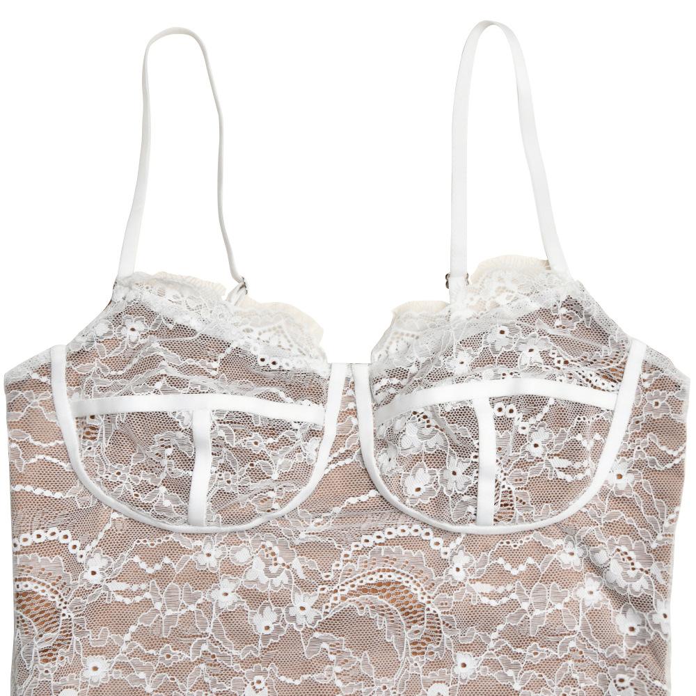 Lace Spliced Sling Long Dress