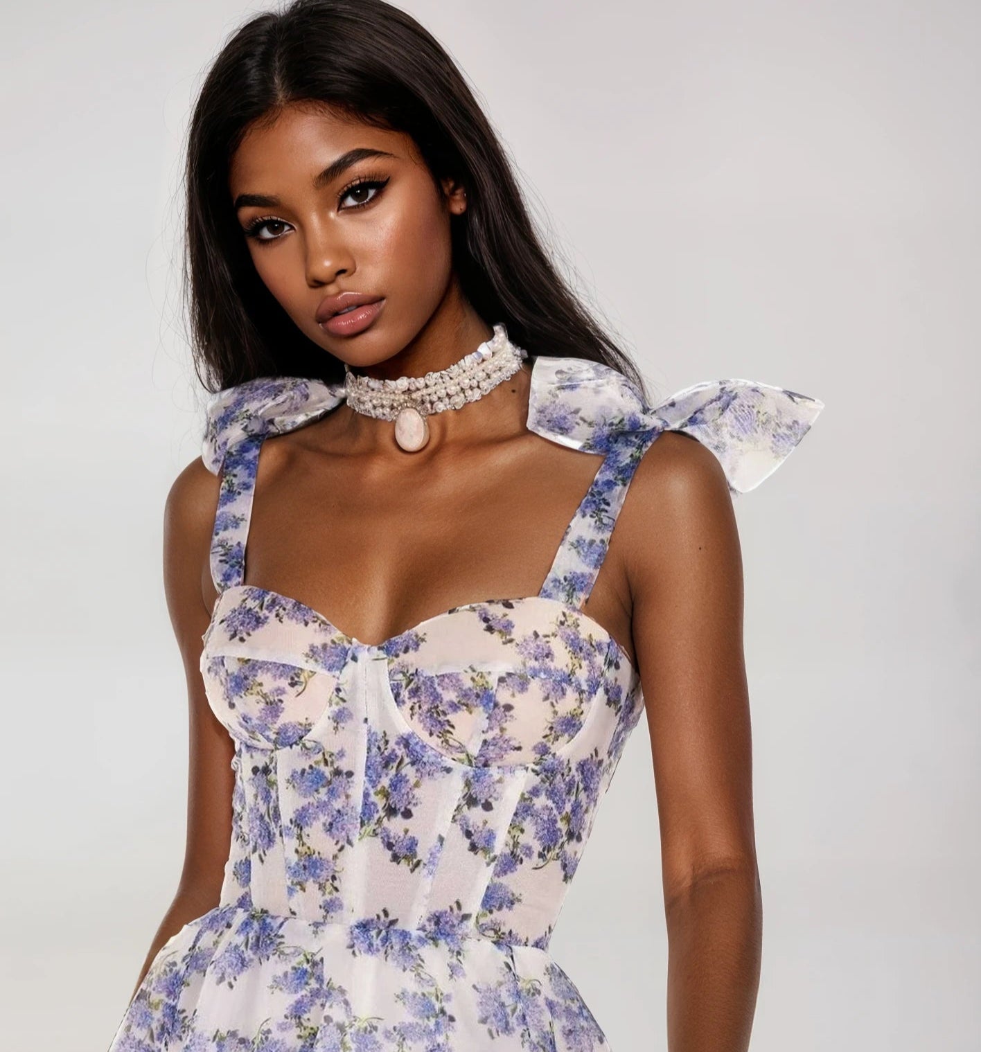 Mira Off-Shoulder Organza Gown