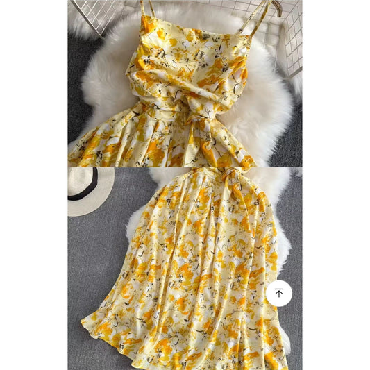 Romantic Floral Print Maxi Dress (One Piece)