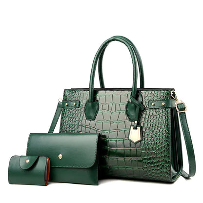 Women's One-Shoulder Handbag Three-Piece Set