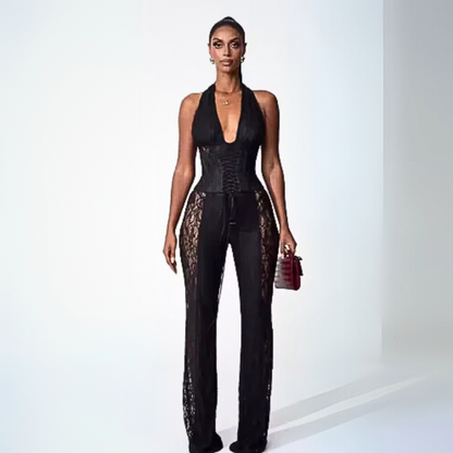 Anita Chic Halter V-Neck Jumpsuit